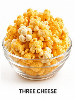 A bag of three cheese gourmet popcorn