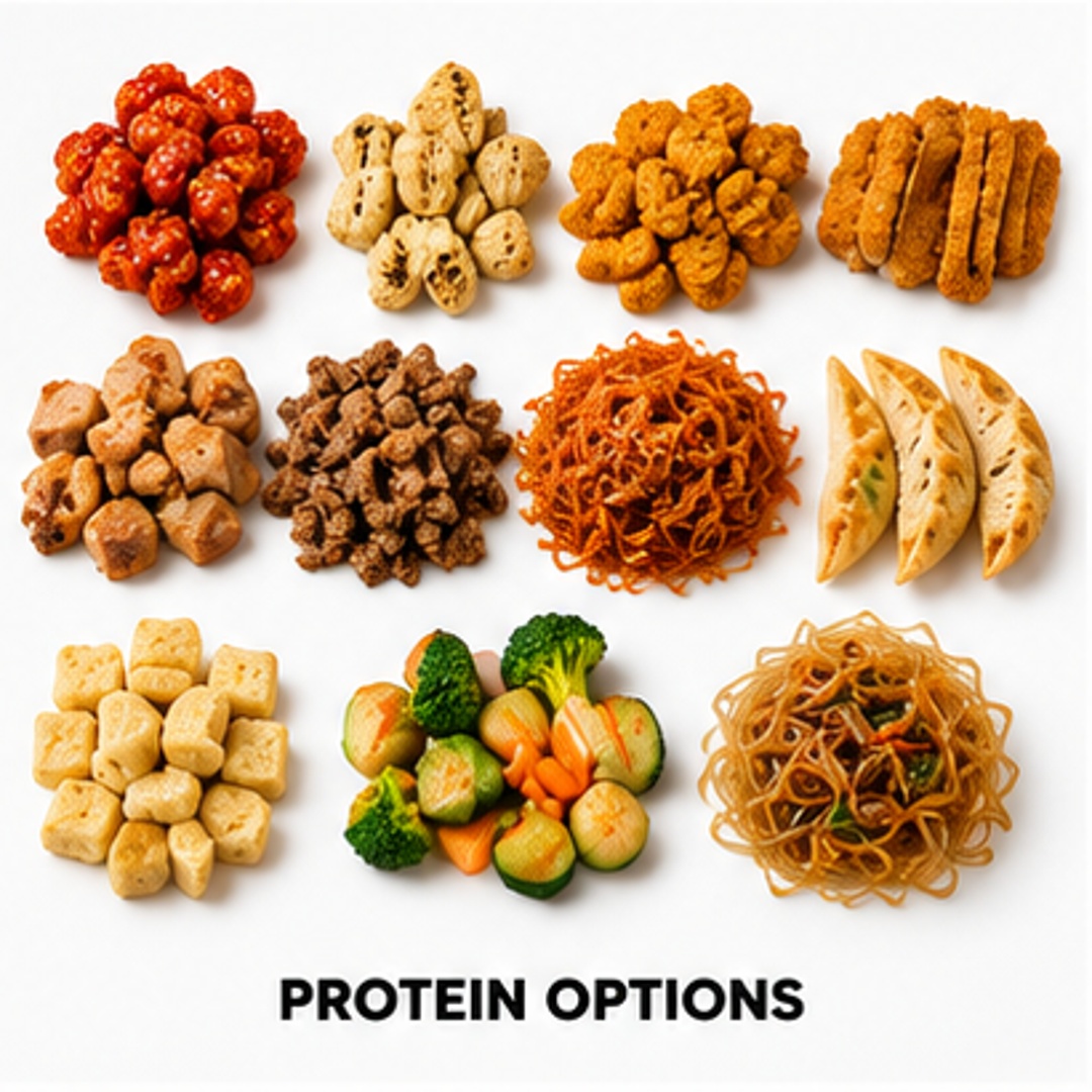 The lineup of CupBop protein options