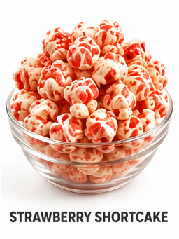 A bag of strawberry shortcake gourmet popcorn