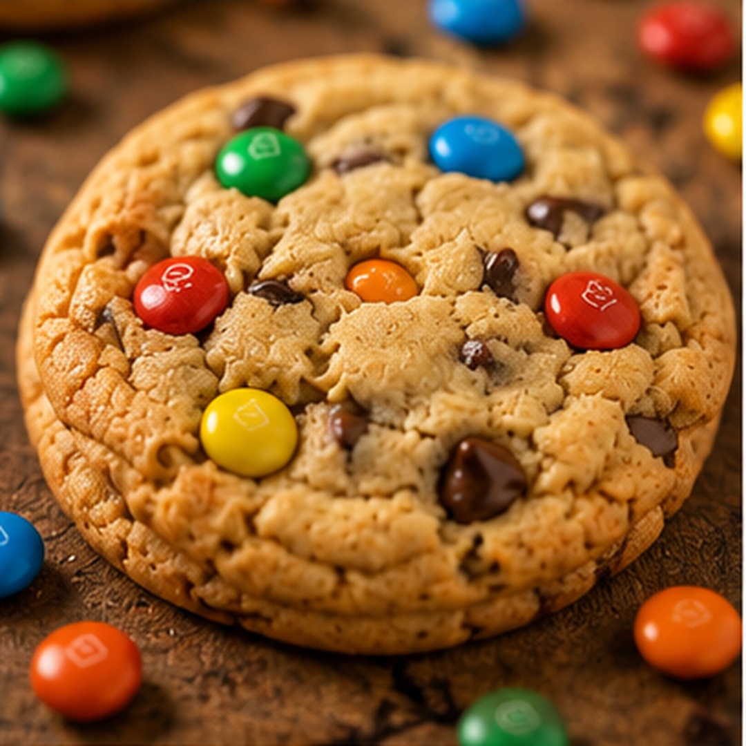 A sugar cookie studded with colorful milk chocolate gem candies