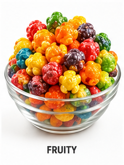 A bag of rainbow fruity gourmet popcorn