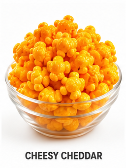 A bag of cheesy cheddar gourmet popcorn