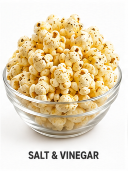 A bag of salt and vinegar gourmet popcorn