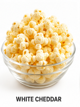 A bag of white cheddar gourmet popcorn