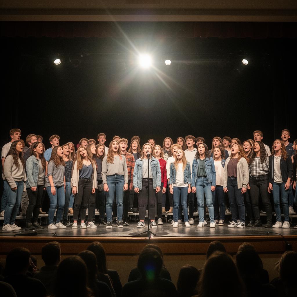 Choir mid-performance